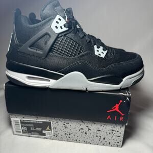 Size 6.5 - Nike Air Jordan 4 Retro SE GS Black Canvas Men's Shoes